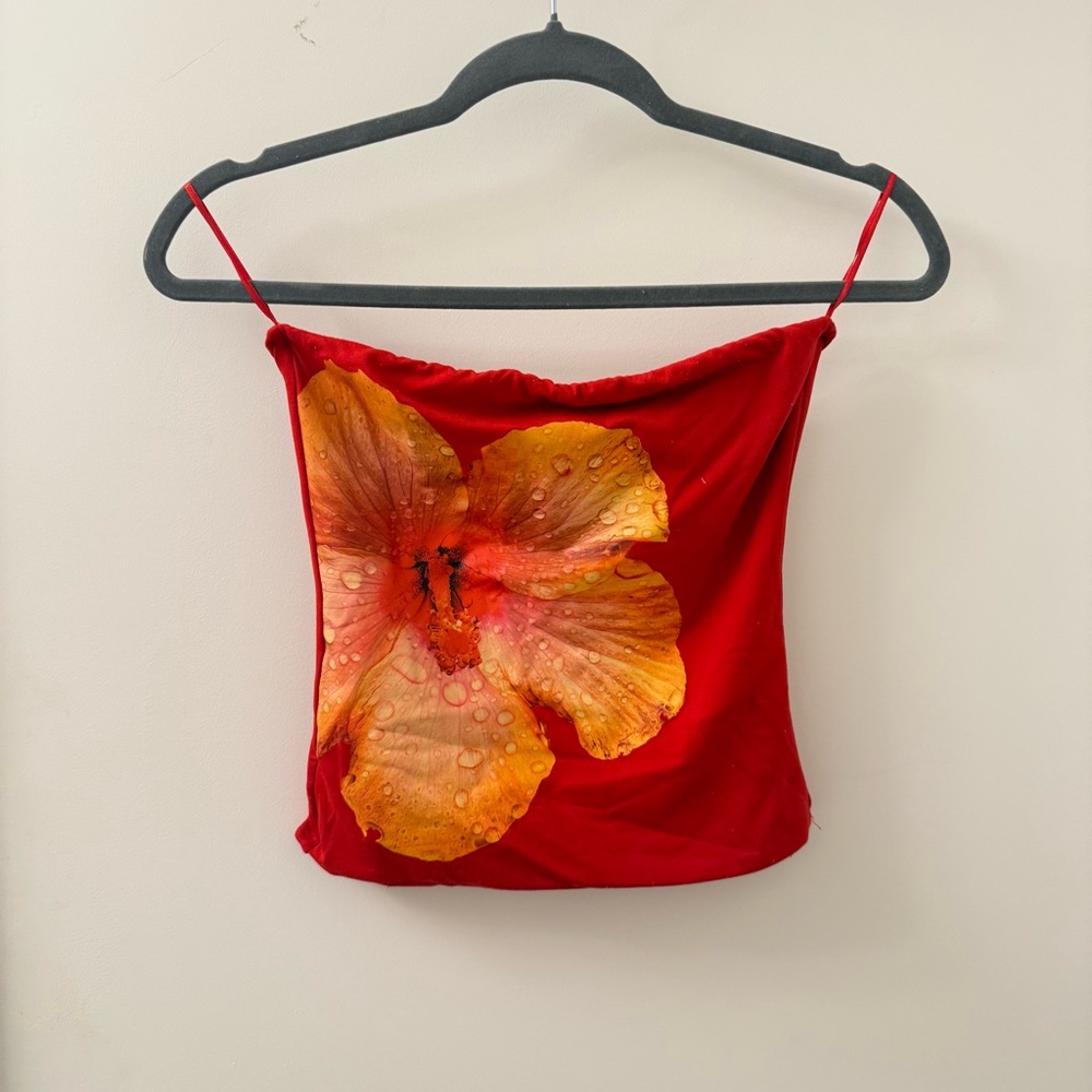 Zara Red Floral Women's Top